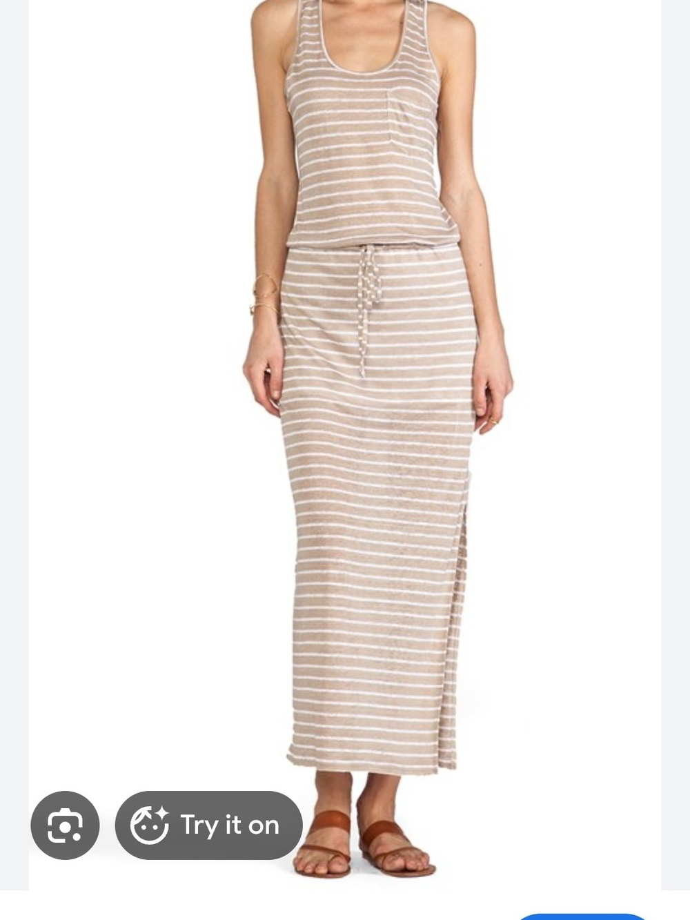 Striped Maxi dress With Drawstring Waist